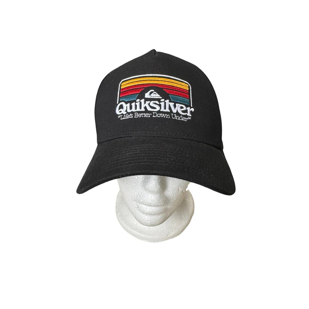 QUIKSILVER Step Inside Snapback Hat Black 58cm Adult Life Better Down Under